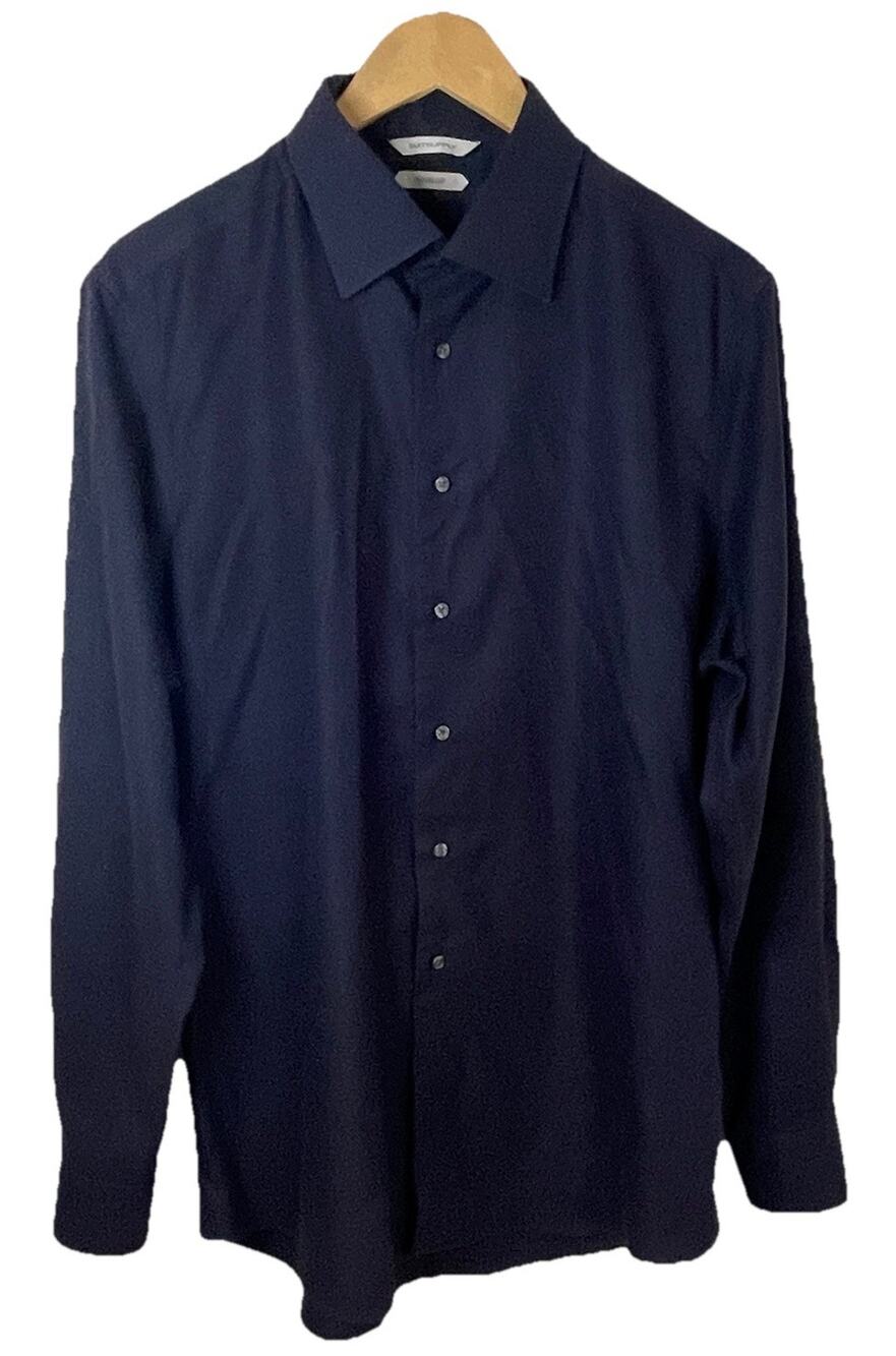 Suitsupply Traveller Navy Blue Long Sleeve Button Up Shirt Sz 42- 16 1/2 Cotton